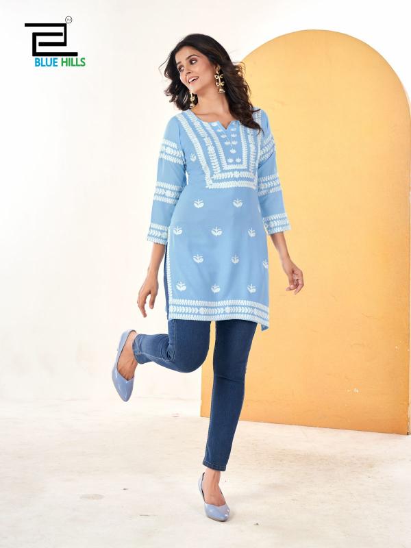 Blue Hills Hola Rayon Side Cut Short Kurti Collection