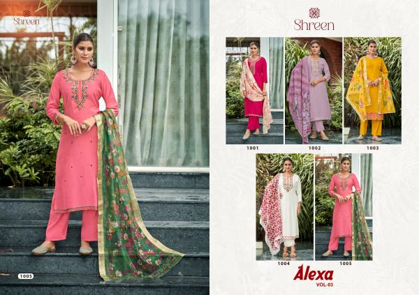 Shreen Alexa Vol 3 Roman Silk Kurti Bottom With Dupatta