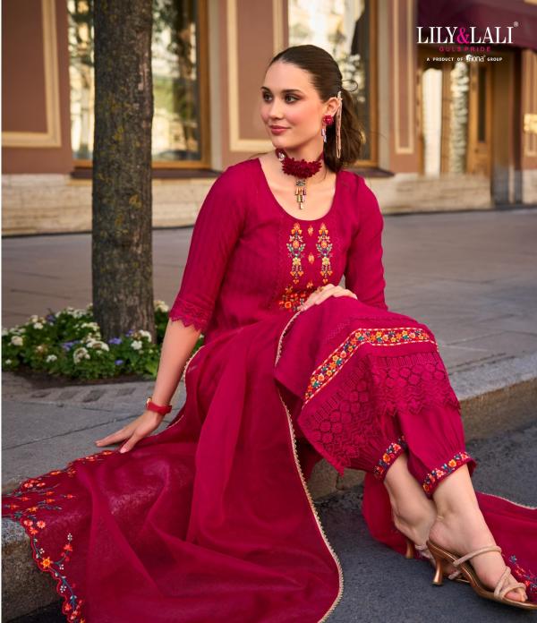 Lily And Lali Mehwish Viscose Top Bottom With Dupatta Collection