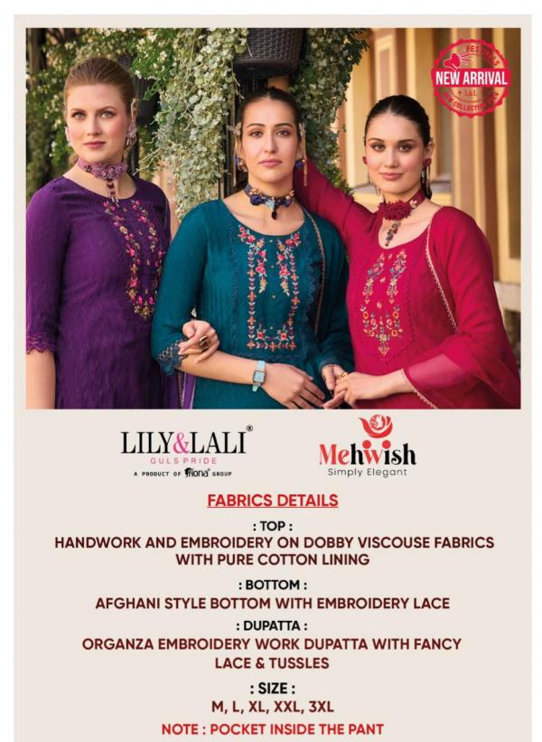 Lily And Lali Mehwish Viscose Top Bottom With Dupatta Collection