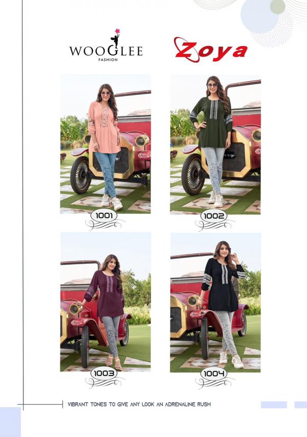 Wooglee Zoya Rayon Wrinkle Fancy Top Collection