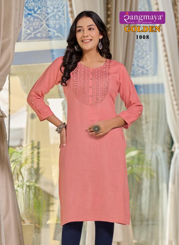 Rangmaya Golden Rayon Fancy Kurti Collection