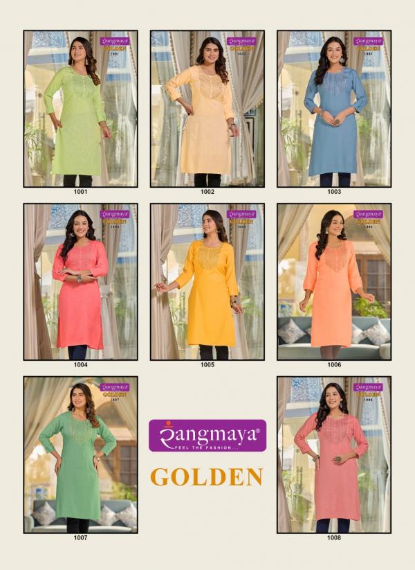 Rangmaya Golden Rayon Fancy Kurti Collection