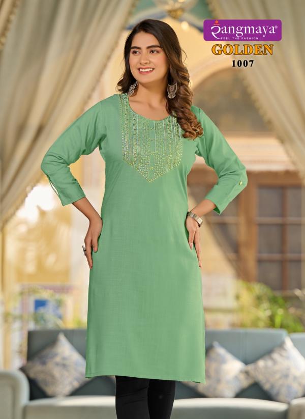 Rangmaya Golden Rayon Fancy Kurti Collection