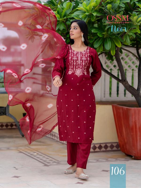 Ossm Noor Viscose Kurti Bottom With Dupatta Collection