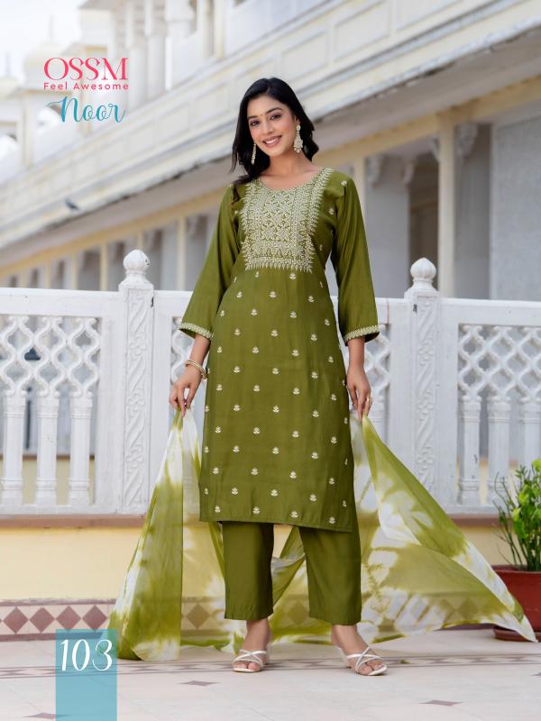 Ossm Noor Viscose Kurti Bottom With Dupatta Collection