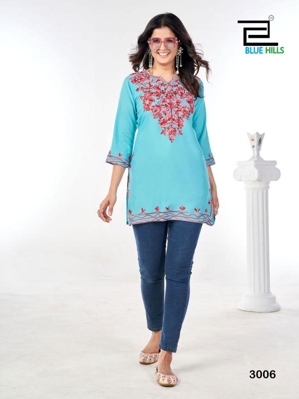 Blue Hills Gulmarg Vol 3 Rayon Side Cut Short Kurti Collection