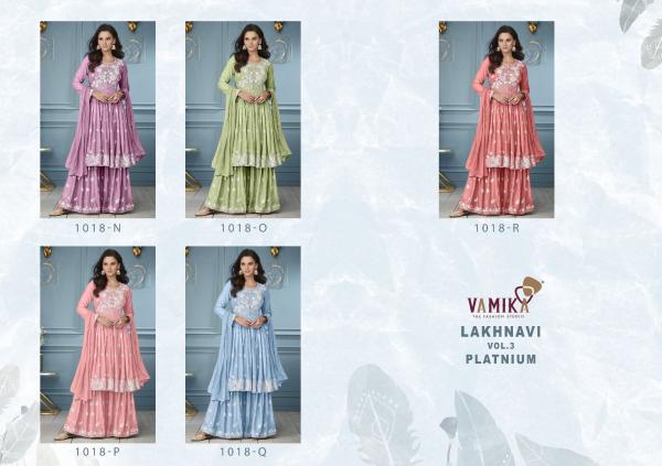 Vamika Lakhnavi Vol 3 Platnium Kurti Plazzo With Dupatta Collection