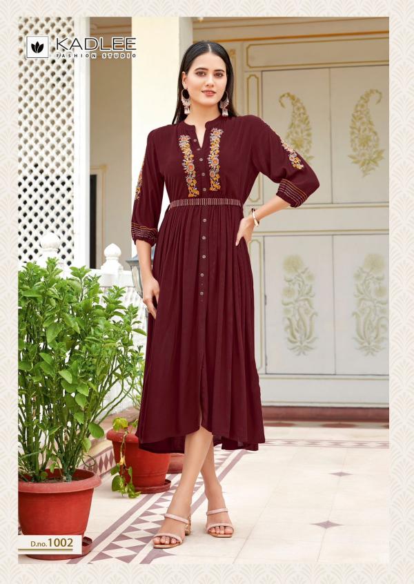 Kadlee Aashmin Rayon Embroidred Kurti Collection