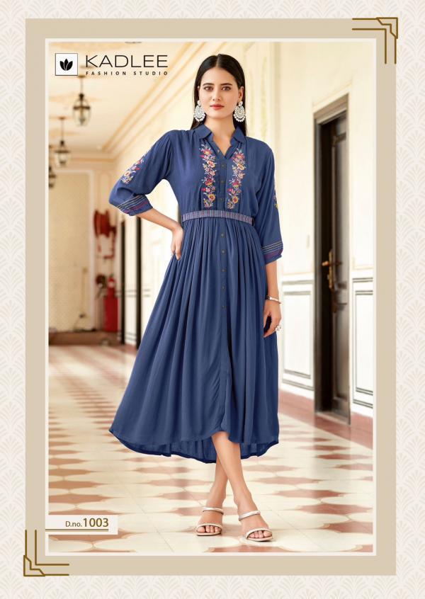 Kadlee Aashmin Rayon Embroidred Kurti Collection