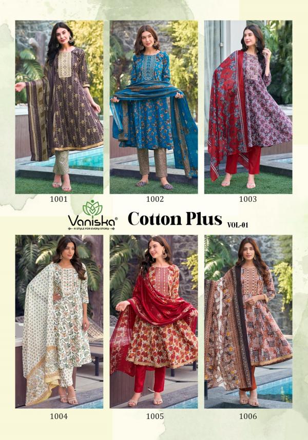 Vaniska Cotton Plus Vol 1 Kurti Bottom With Dupatta Collection