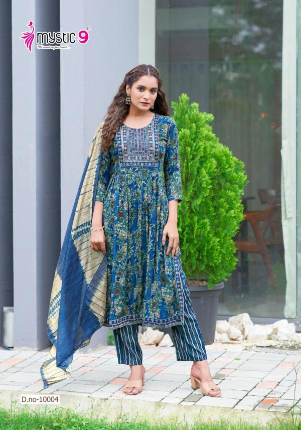 Mystic 9 Sara Vol 10 Rayon Kurti Bottom With Dupatta Collection