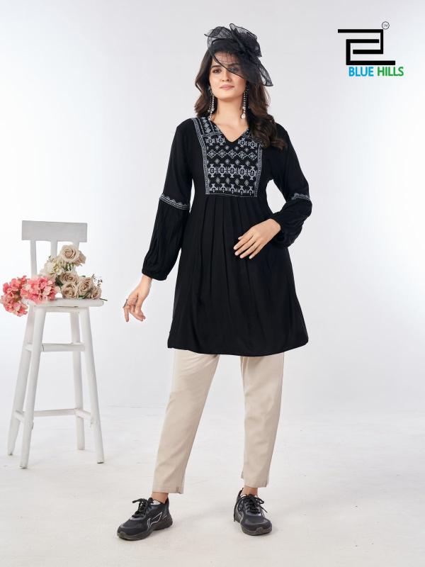 Blue Hills Manu Bhaker Rayon Short Kurti Collection