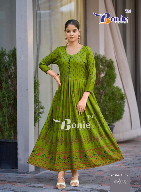 Bonie Aanchal Vol 4 Rayon Printed Long Kurti Collection