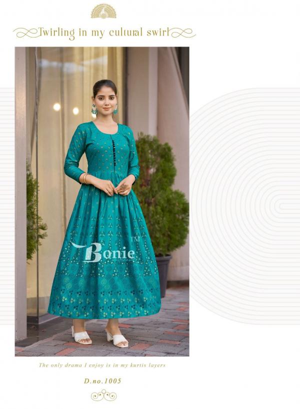 Bonie Aanchal Vol 4 Rayon Printed Long Kurti Collection