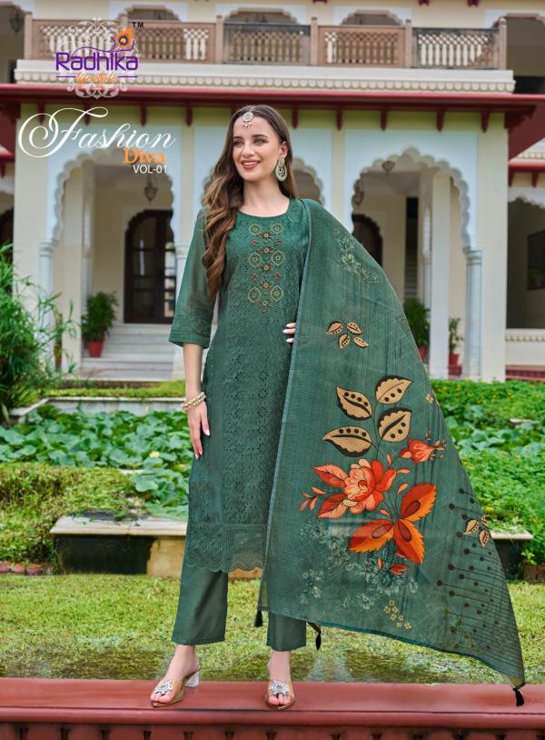 Radhika Fashion Diva Vol 1 Kurti Bottom With Dupatta Collection