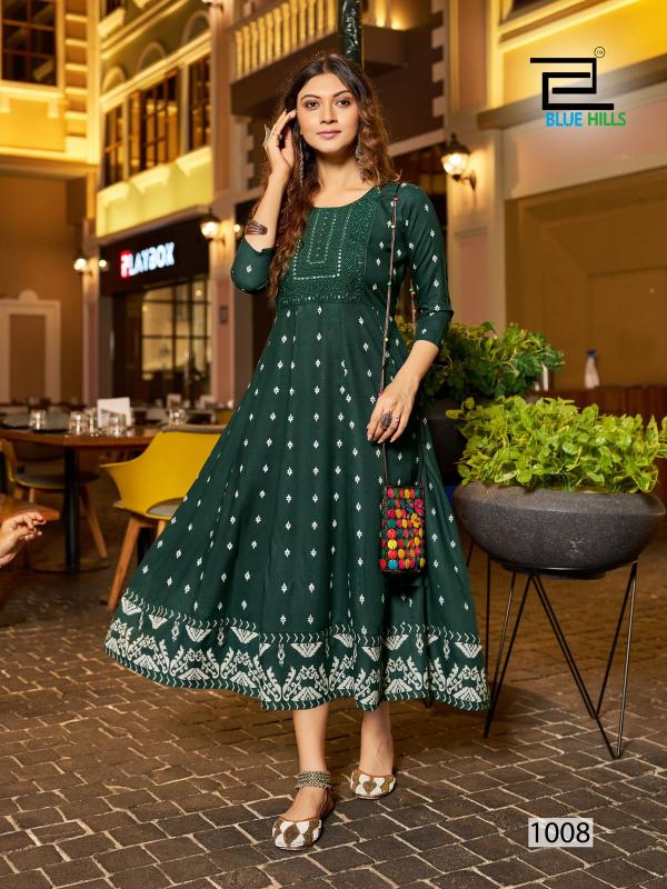 Blue Hills Zudio Rayon Anarkali Kurti Collection