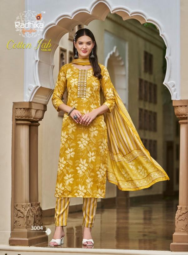 Radhika Cotton Fab Vol 3 Printed Kurti Bottom With Dupatta