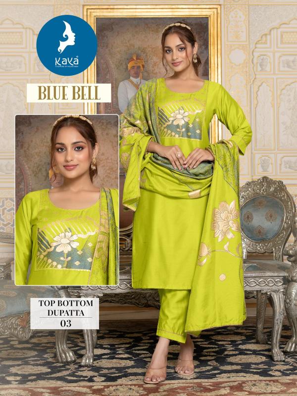 Kaya Blue Bell Kurti Bottom With Dupatta Collection