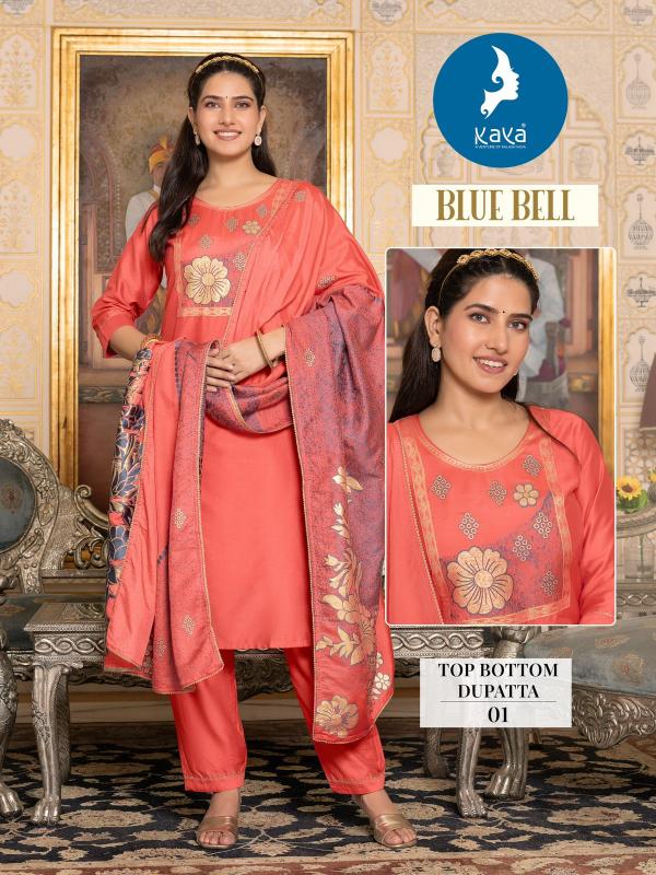 Kaya Blue Bell Kurti Bottom With Dupatta Collection