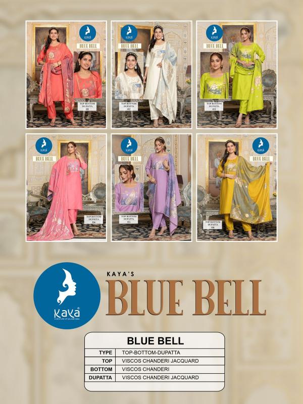 Kaya Blue Bell Kurti Bottom With Dupatta Collection