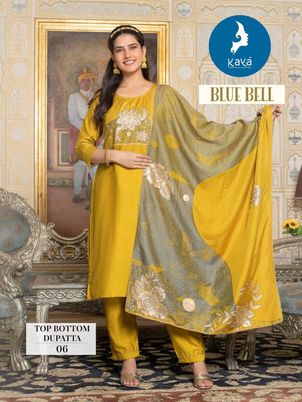 Kaya Blue Bell Kurti Bottom With Dupatta Collection