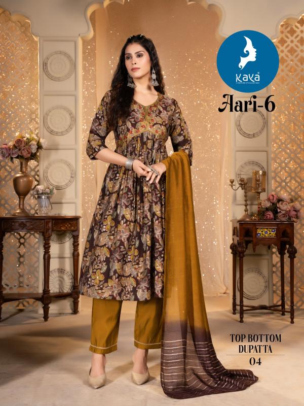 Kaya Aari 6 Fancy Kurti Bottom With Dupatta Collection