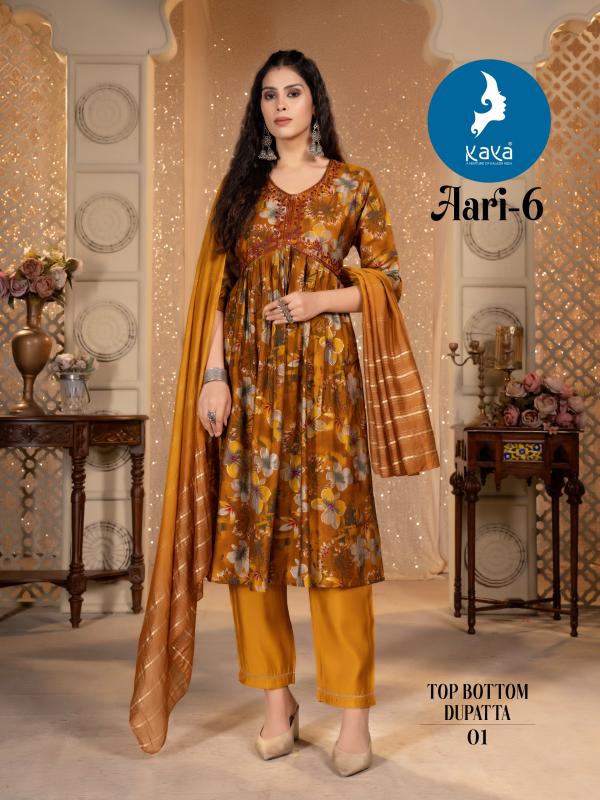 Kaya Aari 6 Fancy Kurti Bottom With Dupatta Collection