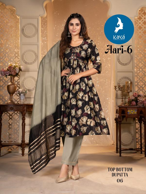 Kaya Aari 6 Fancy Kurti Bottom With Dupatta Collection