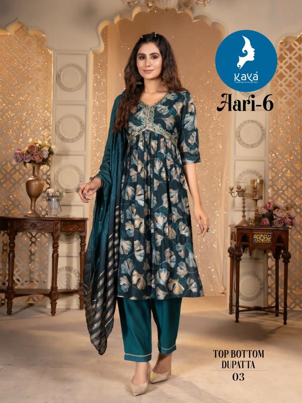 Kaya Aari 6 Fancy Kurti Bottom With Dupatta Collection