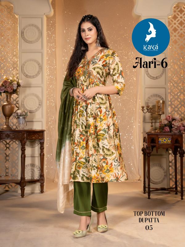 Kaya Aari 6 Fancy Kurti Bottom With Dupatta Collection