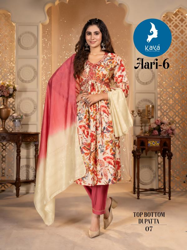 Kaya Aari 6 Fancy Kurti Bottom With Dupatta Collection