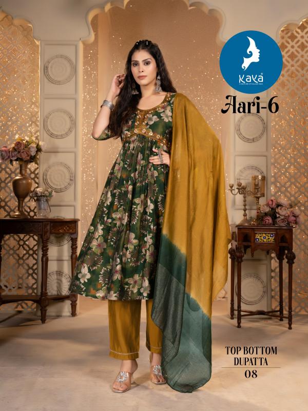 Kaya Aari 6 Fancy Kurti Bottom With Dupatta Collection