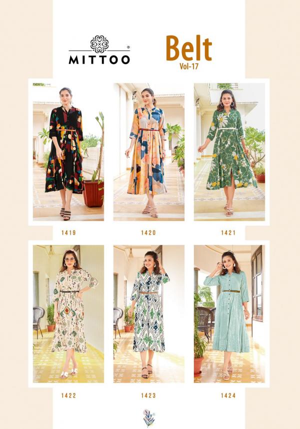 Mittoo Belt Vol 17 Fancy Rayon Printed Kurti Collection