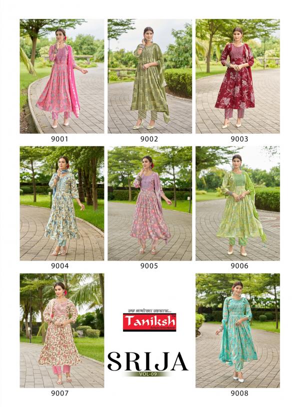 Taniksh Srija Vol 9 Rayon Printed Kurti Bottom With Dupatta