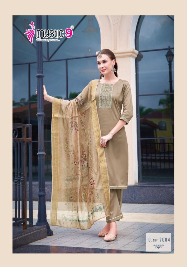 Mystic 9 Rich Gold Vol 2 Cotton Kurti Bottom With Dupatta