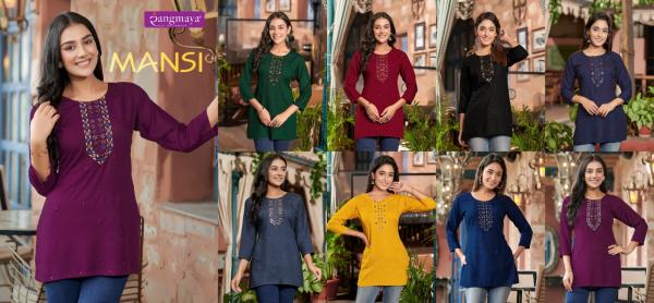 Rangmaya Mansi Rayon Fancy Short Top Collection