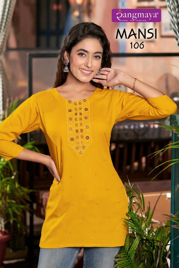 Rangmaya Mansi Rayon Fancy Short Top Collection