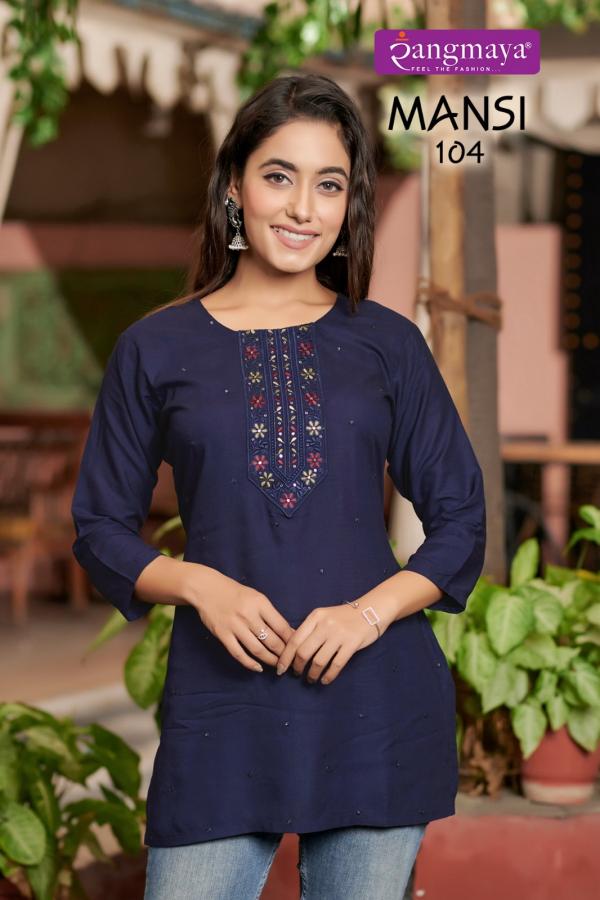 Rangmaya Mansi Rayon Fancy Short Top Collection