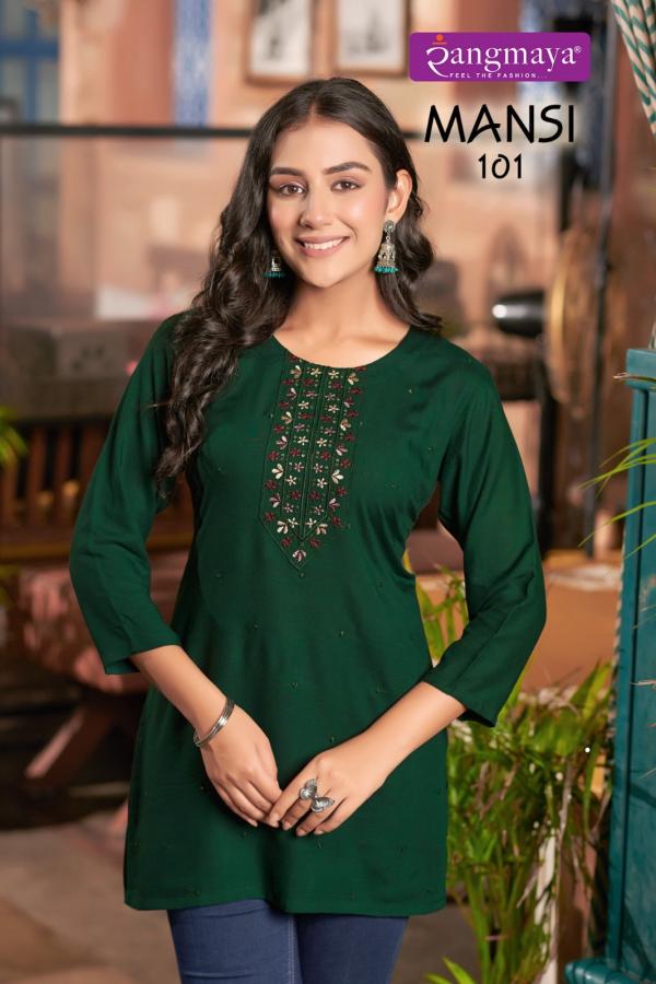 Rangmaya Mansi Rayon Fancy Short Top Collection