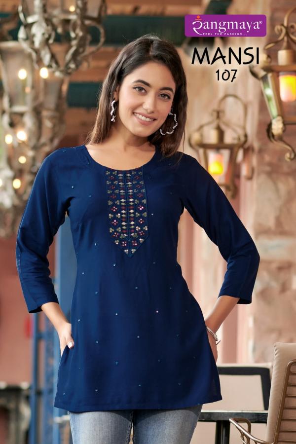 Rangmaya Mansi Rayon Fancy Short Top Collection