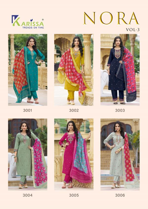 Karissa Nora Vol 3 Fancy Top Bottom With Dupatta Collection