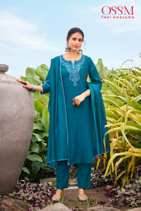 Ossm Nargis 1001 Kurti Pant With Dupatta Collection