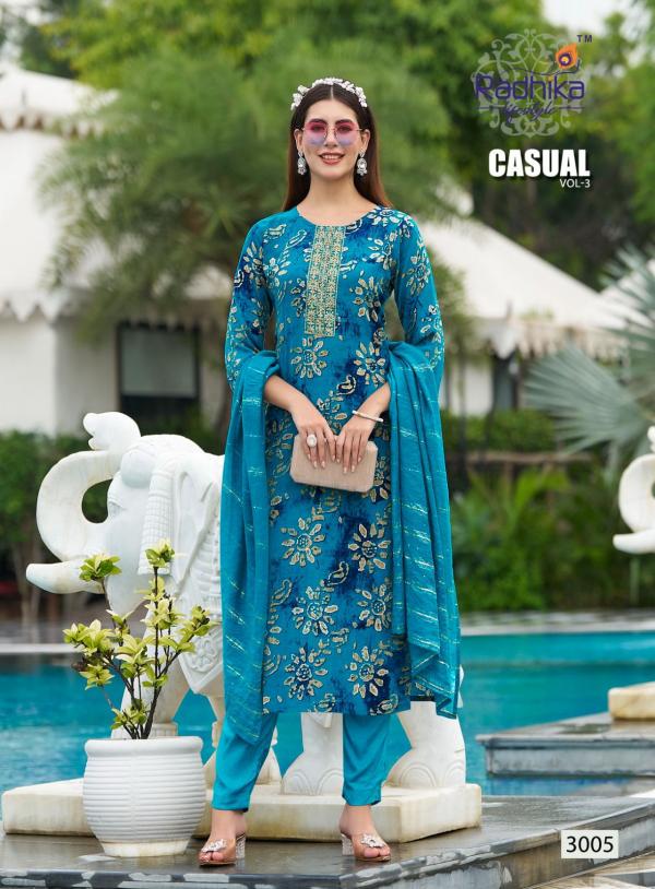 Radhika Casual Vol 3 Rayon Kurti Pant With Dupatta Collection