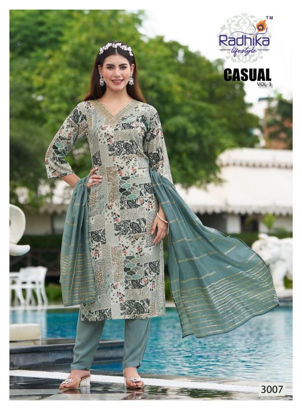 Radhika Casual Vol 3 Rayon Kurti Pant With Dupatta Collection