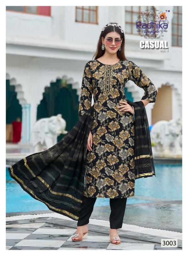 Radhika Casual Vol 3 Rayon Kurti Pant With Dupatta Collection