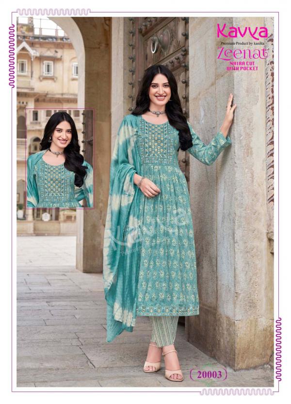 Kavya Zeenat Vol 20 Foil Printed Kurti Bottom With Dupatta