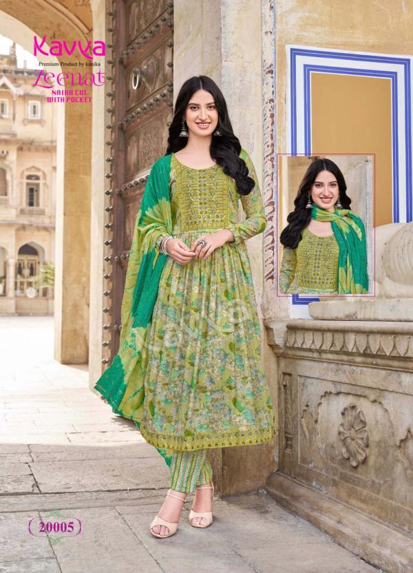 Kavya Zeenat Vol 20 Foil Printed Kurti Bottom With Dupatta