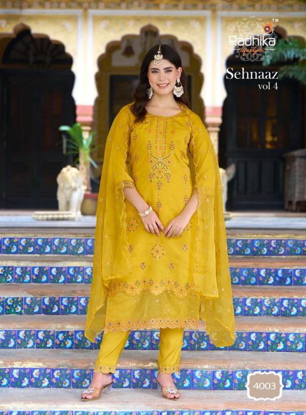 Radhika Sehnaaz Vol 4 Roman Silk Designer Ready Made Collection