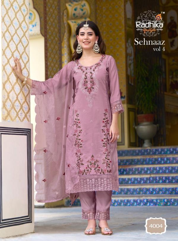 Radhika Sehnaaz Vol 4 Roman Silk Designer Ready Made Collection